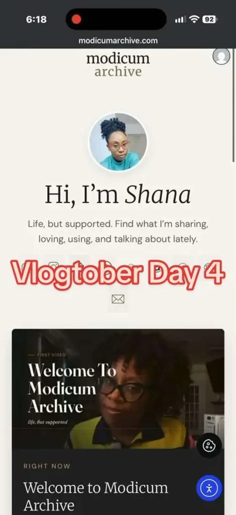 Vlogtober Day 4 | I Built My Own Link-in-Bio Page, a short video by Modicum Archive